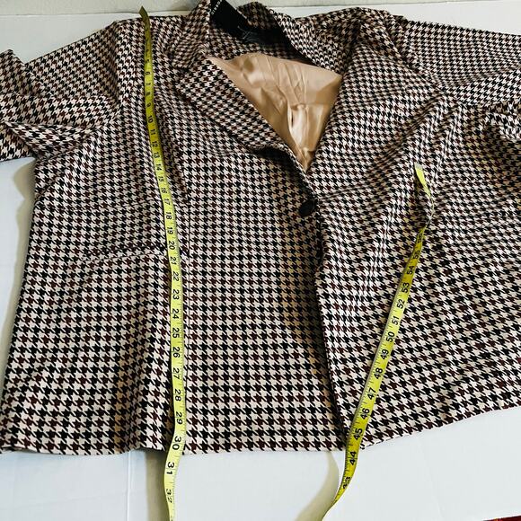 Torrid Luxe Ponte Houndstooth Print One Button Blazer Size 6X NWT Multicolor - Picture 8 of 9